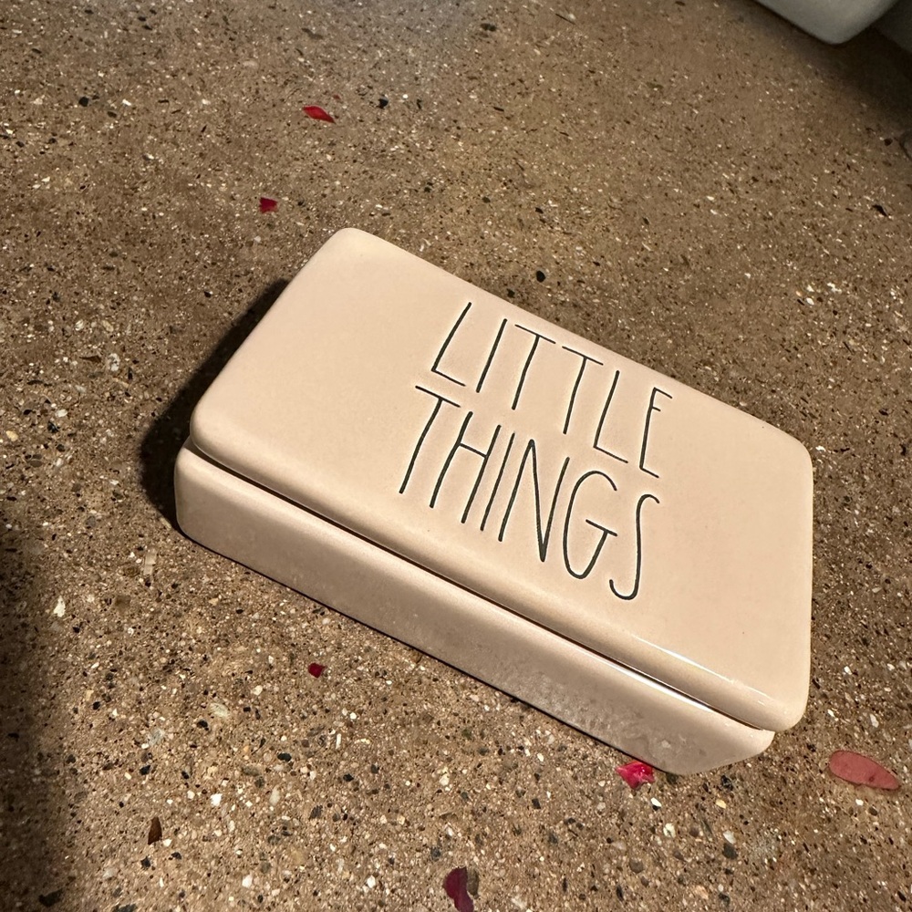Rae Dunn Cream 'Little Things' Trinket Box